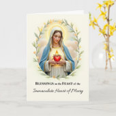Unbeflecktes Herz von Mary Feast Day Sessings Karte (Gelbe Blume)