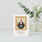 Unbeflecktes Herz von Mary Foto Beerdigungskarte Platzkarte (Stehend Vorderseite)
