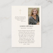 Unbeflecktes Herz von Mary Foto Beerdigungskarte Platzkarte (Rückseite)