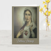 Unbeflecktes Herz von Mary Geburtstag mit Rose Karte (Gelbe Blume)