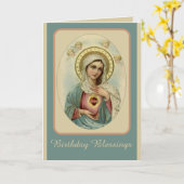 Unbeflecktes Herz von Mary Gesegnete Jungfrau Mary Karte (Gelbe Blume)