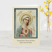 Unbeflecktes Herz von Mary Gesegnete Jungfrau Mary Karte (Gelbe Blume)