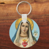 Unbeflecktes Herz von Mary Unser Dame katholisches Schlüsselanhänger (Vorderseite)