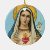 Unbeflecktes Herz von Mary Unsere Frau Keramik Ornament (Vorne)