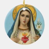 Unbeflecktes Herz von Mary Unsere Frau Keramik Ornament (Hinten)