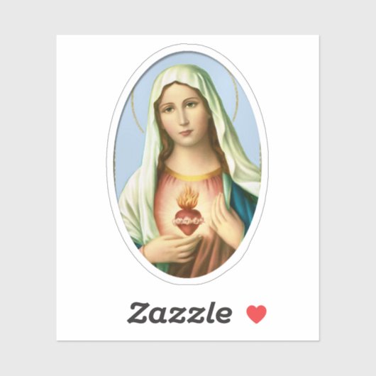 Unbeflecktes Herz von Mary Vinyl Aufkleber (Blatt)