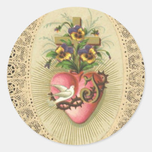 Unbeflecktes trauriges Herz der Jungfrau, Mary Lac Runder Aufkleber