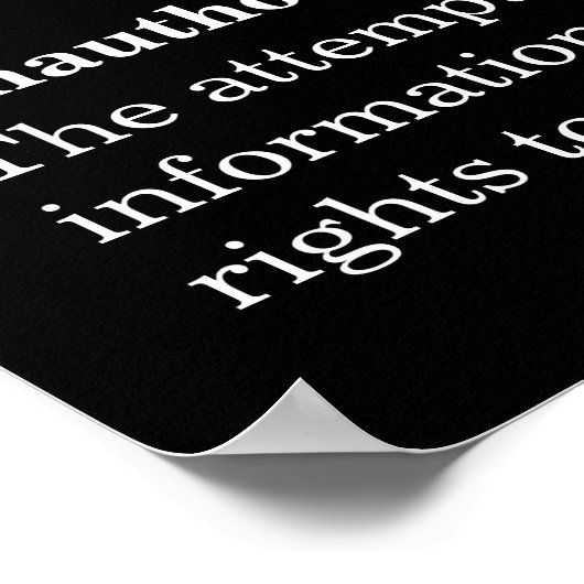 Unbefugtes Access Security Awareness Poster (Ecke)