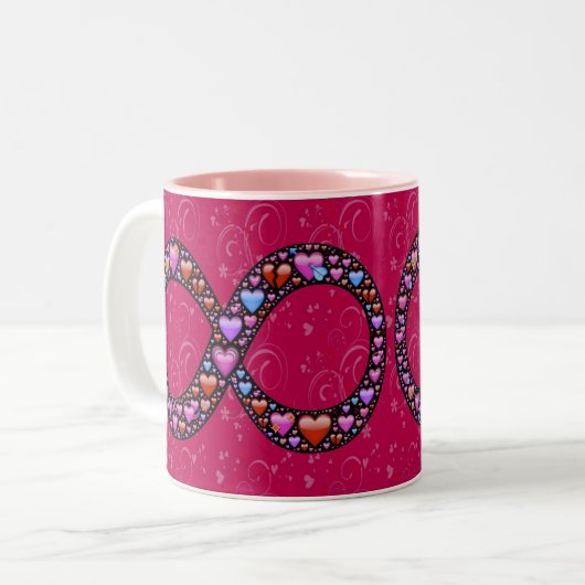 Unbegrenzte Liebe-Tasse Zweifarbige Tasse (Vorderseite Links)