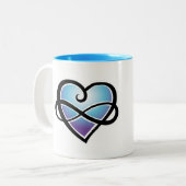 Unbegrenzte Liebe Zweifarbige Tasse (Vorderseite Links)