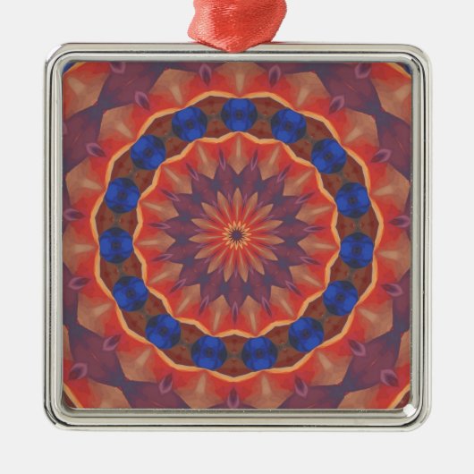Unbegrenzter DiversitysMandala Silbernes Ornament (Vorne)
