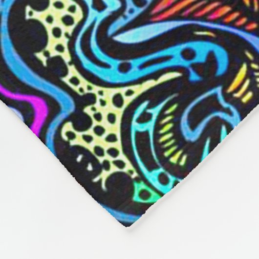 Unbegrenzter psychedelischer Regenbogen bemisst Fleecedecke (Ecke)