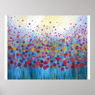 Unbegrenztes Romance abstraktes mit Blumenplakat Poster