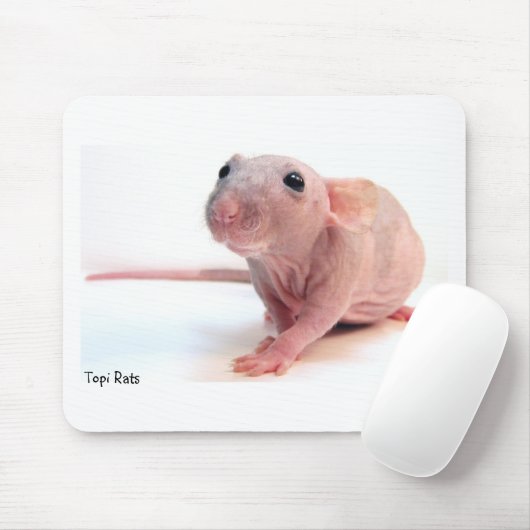 Unbehaarte Ratte Mousepad (Mit Mouse)