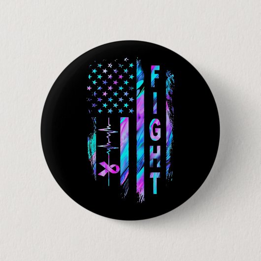 Unbehagen unter amerikanischer Flagge - Kampf gege Button (Vorderseite)