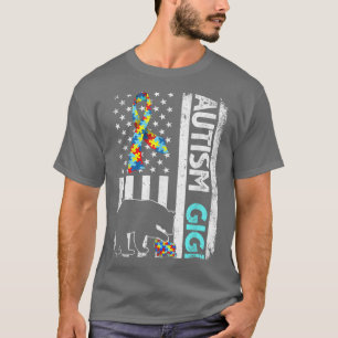 Unbehagliche amerikanische Flagge Autismus Gigi Bä T-Shirt