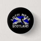 Unbehagliche Loch Ness Monster Scotland Flag Button (Vorderseite)