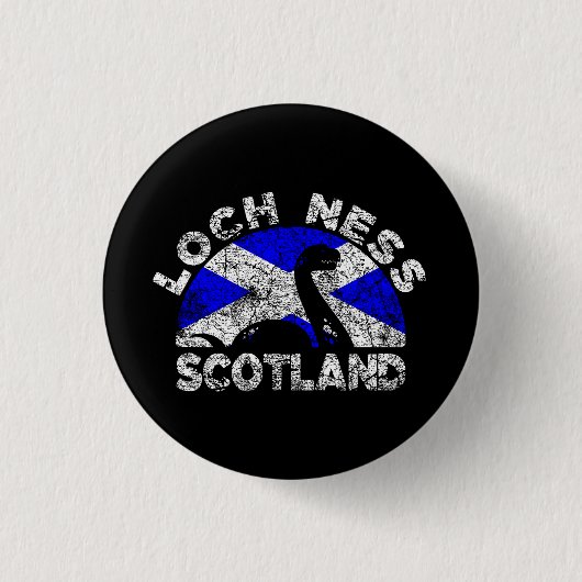 Unbehagliche Loch Ness Monster Scotland Flag Button (Vorderseite)
