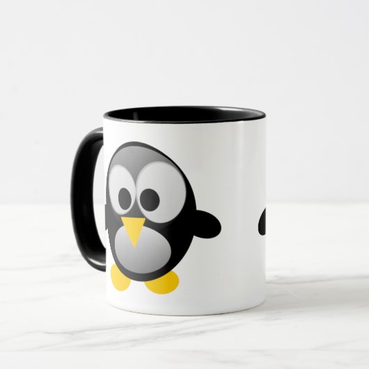 Unbeholfener Tux Pinguin Linuxs Tasse (Vorderseite Links)