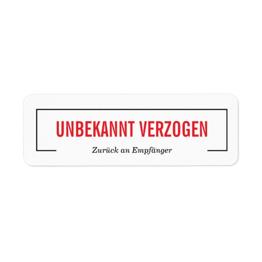 Unbekannt verzogen (Vorne)