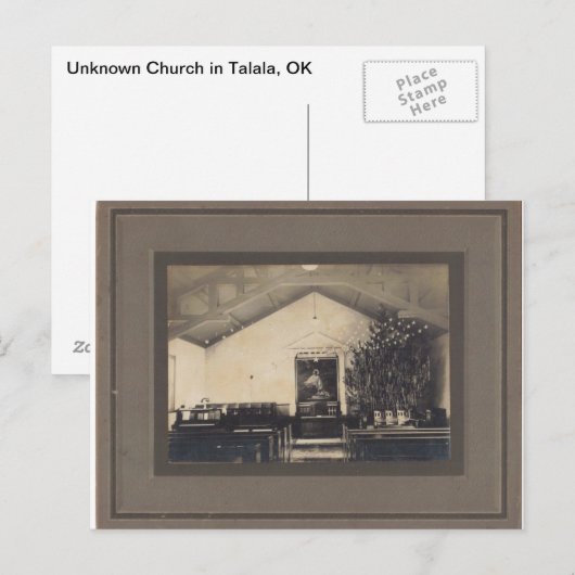 Unbekannte Postkarte der Kirche (Vorne/Hinten)