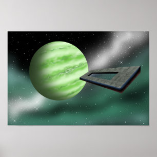 Unbekannte Struktur steuert auf einen Planeten zu. Poster