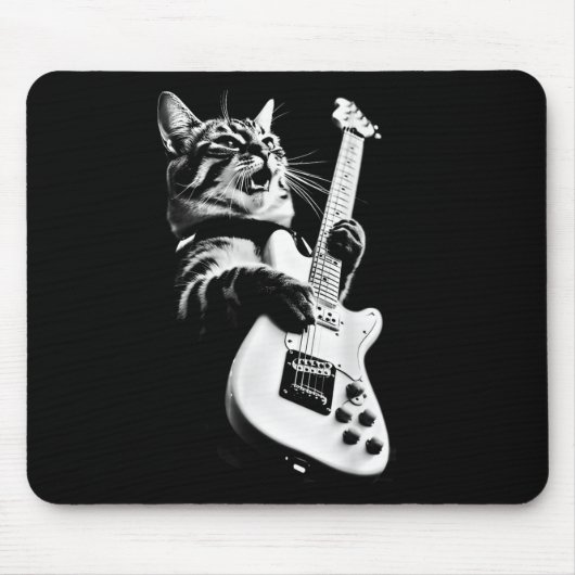 Unbekannter Designer Rock Cat Playing Guitar - Fun Mousepad (Vorne)