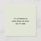 Unbekannter Platz Quadratische Visitenkarte (Rückseite)