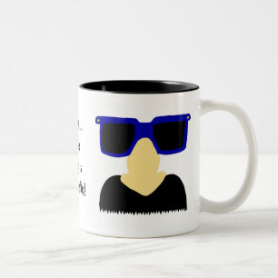 Unbekannter Schnurrbart u. Glas-Tasse Zweifarbige Tasse