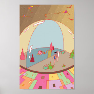Unbekanntes Flugobjekt und eine transparente Kuppe Poster