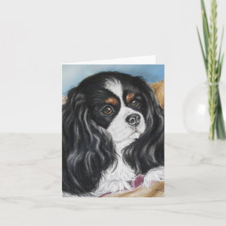 Unbekümmerte Königcharles Spaniel-Anmerkungskarte Karte