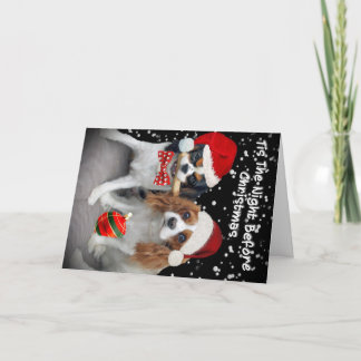 Unbekümmerte Königcharles Spaniel-frohe Feiertagskarte