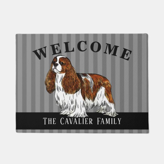 Unbekümmerte Königcharles Spaniel-Fußmatte Fußmatte (Vorderseite)