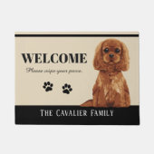 Unbekümmerte Königcharles Spaniel-Fußmatte Fußmatte (Vorderseite)