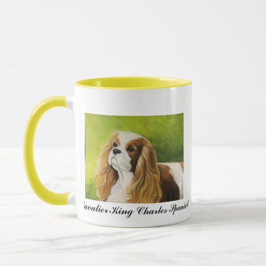 Unbekümmerte Königcharles Spaniel-Hundekunst-Tasse Tasse (Links)