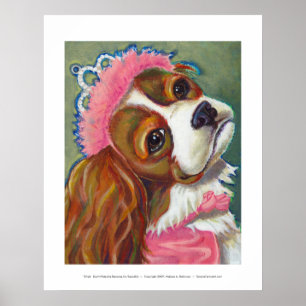 Unbekümmerte Königcharles Spaniel-Hundeprinzessin Poster