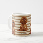 Unbekümmerte Königcharles Spaniel-illustrierte Kaffeetasse (Vorderseite Links)