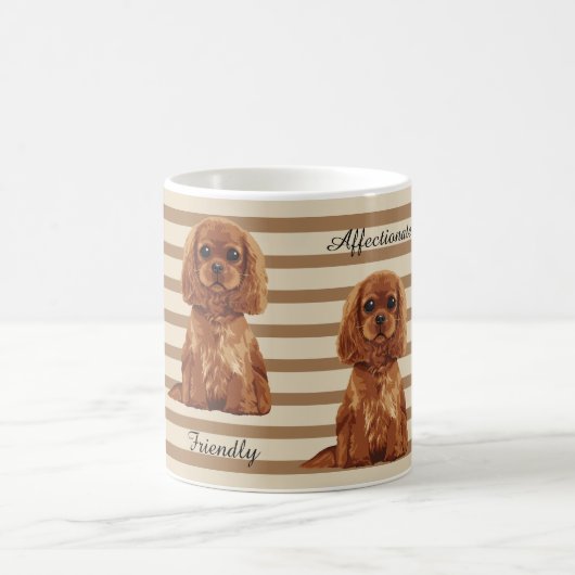 Unbekümmerte Königcharles Spaniel-illustrierte Kaffeetasse (Mittel)