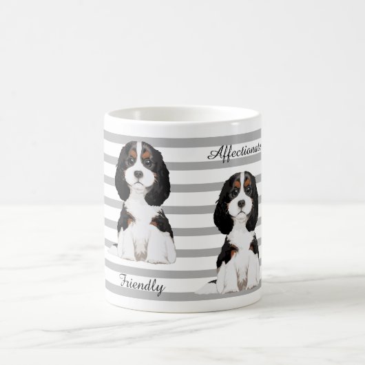Unbekümmerte Königcharles Spaniel-illustrierte Kaffeetasse (Mittel)