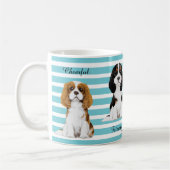 Unbekümmerte Königcharles Spaniel-illustrierte Kaffeetasse (Links)