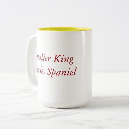 Unbekümmerte Königcharles Spaniel-Kaffee-Tasse Zweifarbige Tasse (Vorderseite Links)