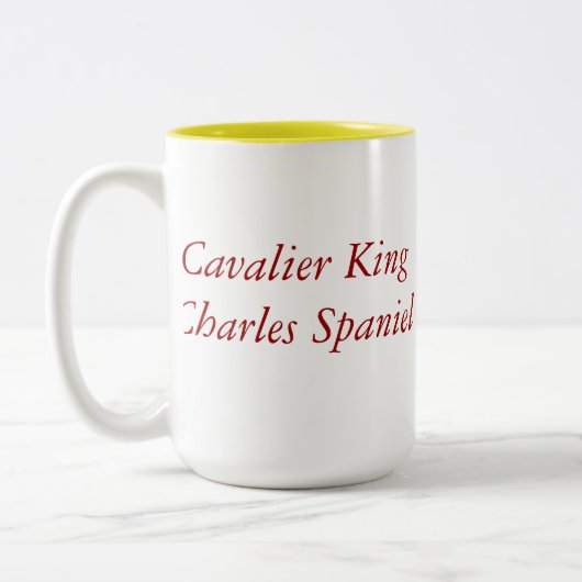 Unbekümmerte Königcharles Spaniel-Kaffee-Tasse Zweifarbige Tasse (Links)