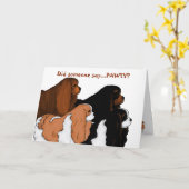 Unbekümmerte Königcharles Spaniel-Kunst Karte (Gelbe Blume)