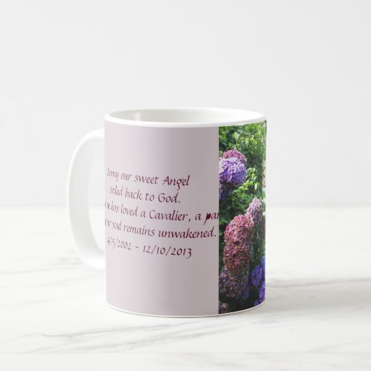 Unbekümmerte Königcharles Spaniel-Savvy Kaffeetasse (Vorderseite Links)
