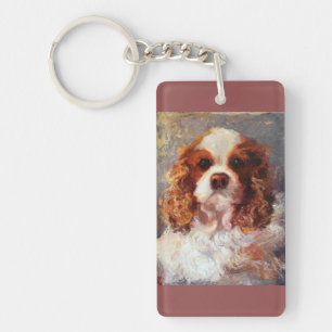Unbekümmerte Königcharles Spaniel-Schlüsselkett Schlüsselanhänger