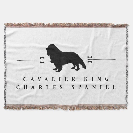 Unbekümmerte Königcharles Spaniel-Silhouette -1- Decke (Vorderseite)