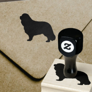 Unbekümmerte Königcharles Spaniel-Silhouette Gummistempel