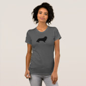 Unbekümmerte Königcharles Spaniel-Silhouette T-Shirt (Vorne ganz)
