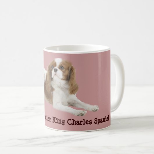 Unbekümmerte Königcharles Spaniel-Tasse Kaffeetasse (VorderseiteRechts)