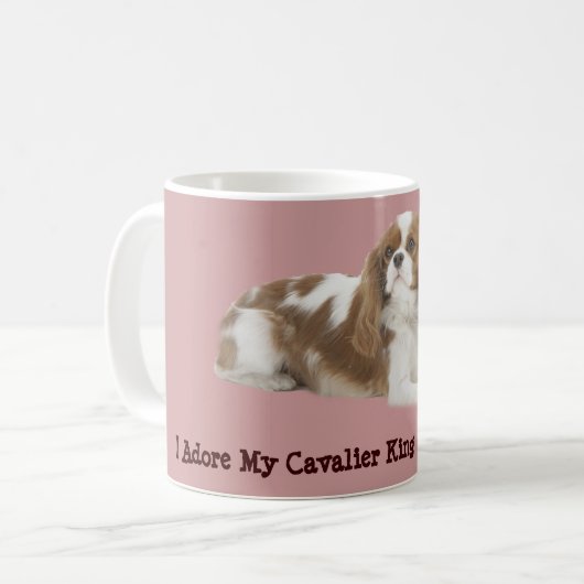 Unbekümmerte Königcharles Spaniel-Tasse Kaffeetasse (Vorderseite Links)